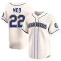 S.Mariners #22 Bryan Woo Player Cream Home Limited Stitched Jerseys