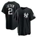 NY.Yankees #2 Derek Jeter Player Black Game Gdoa Stitched Jerseys