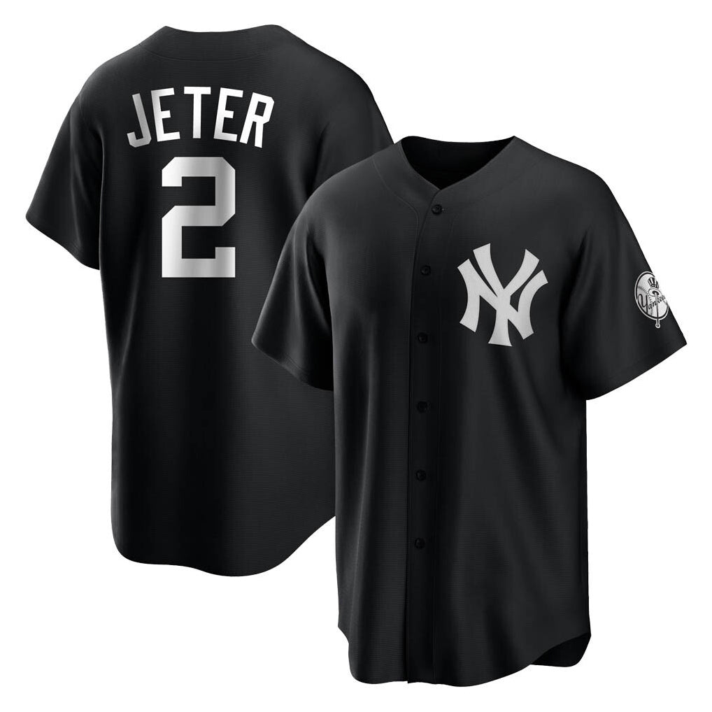 NY.Yankees #2 Derek Jeter Player Black Game Gdoa Stitched Jerseys