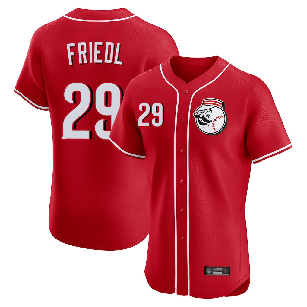 C.Reds #29 TJ Friedl Player Red Limited Elite Home Game Gdoa Stitched Jerseys