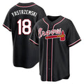 A.Braves #18 Mike Yastrzemski player Black Replica Fashion Out Stitched Jerseys