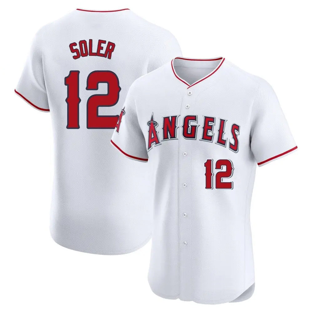 LA.Angels #12 Jorge Soler Player White Limited Elite Gdoa Stitched Home Jerseys