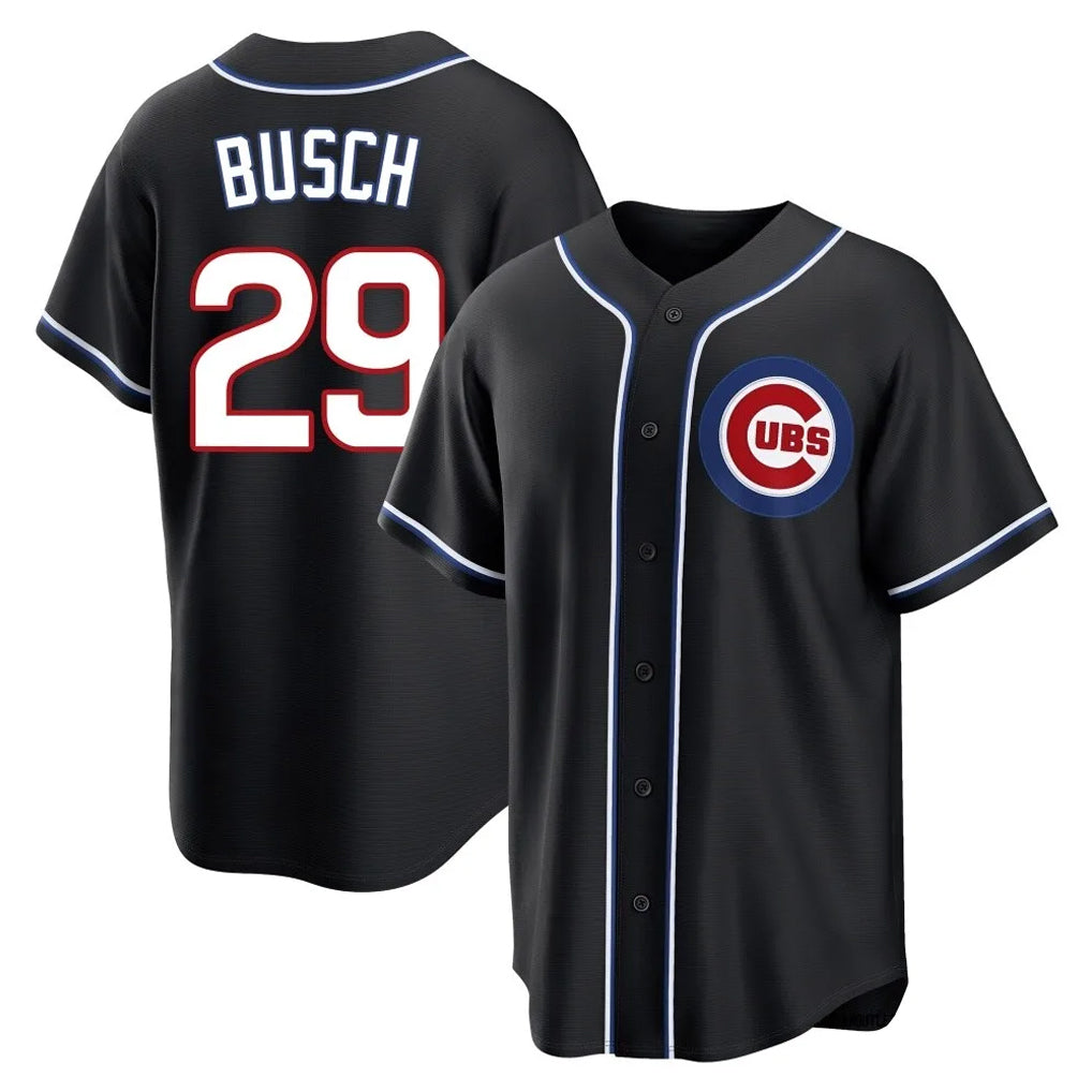 C.Cubs #29 Michael Busch Player Black Fashion Out Game Gdoa Stitched Jerseys