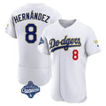 LA.Dodgers #8 Enrique Hern¨¢ndez Player Gold White World Series Meet 2026 Collection Stadium Limited Elite Gdoa Stitched Jerseys