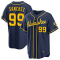M.Brewers #99 Gary Sanchez Player Navy Home Stadium Game Gdoa Stitched Jerseys