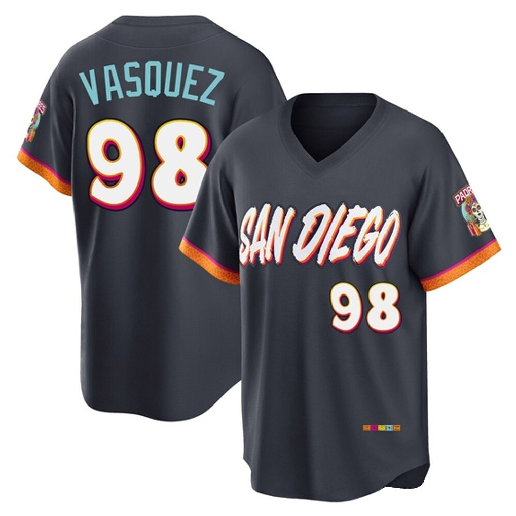 S.Diego Padres #98 Randy Vasquez Player Obsidian 2026 City Connect Home Limited T-shirt Stitched Jerseys