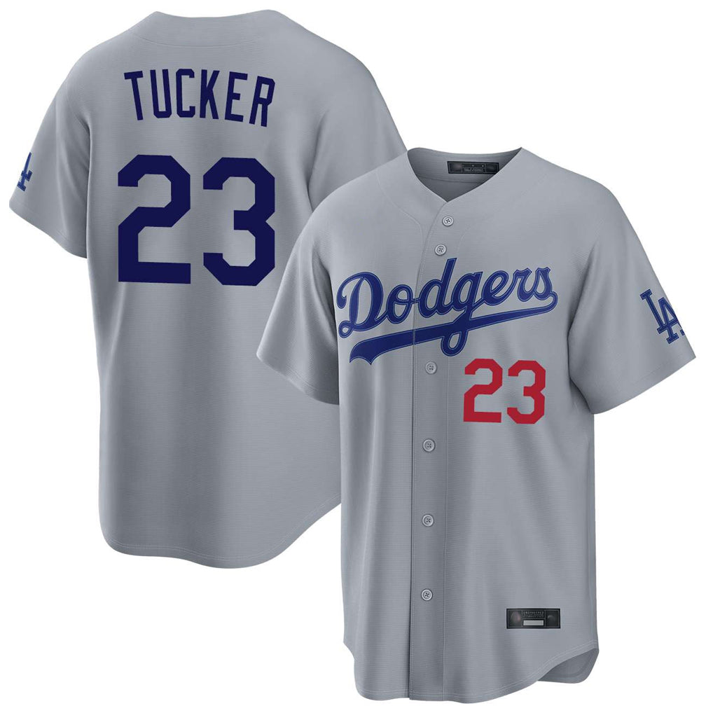 LA.Dodgers #23 Kyle Tucker Player Gray Game Home Gdoa Stitched Jerseys