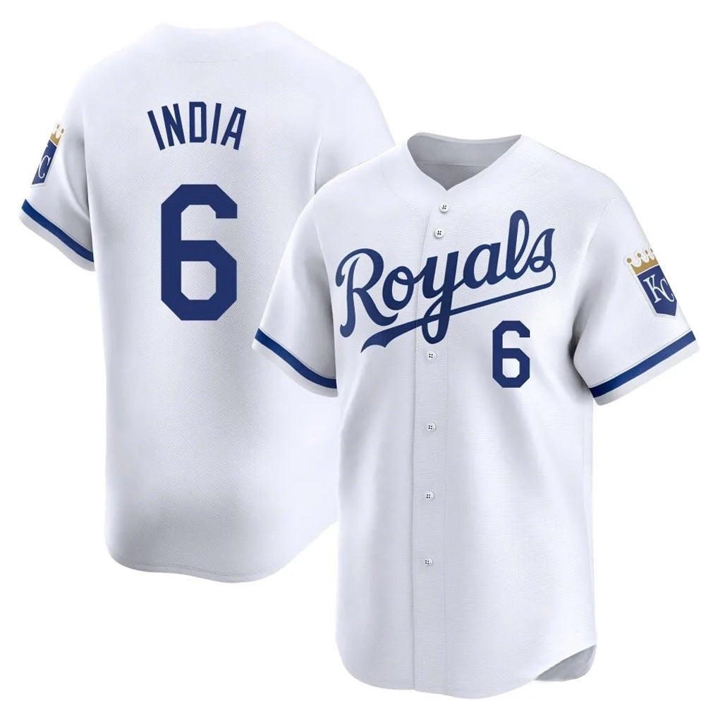 KC.Royals #6 Jonathan India Player White Alt Limited Home Gdoa Stitched Jerseys