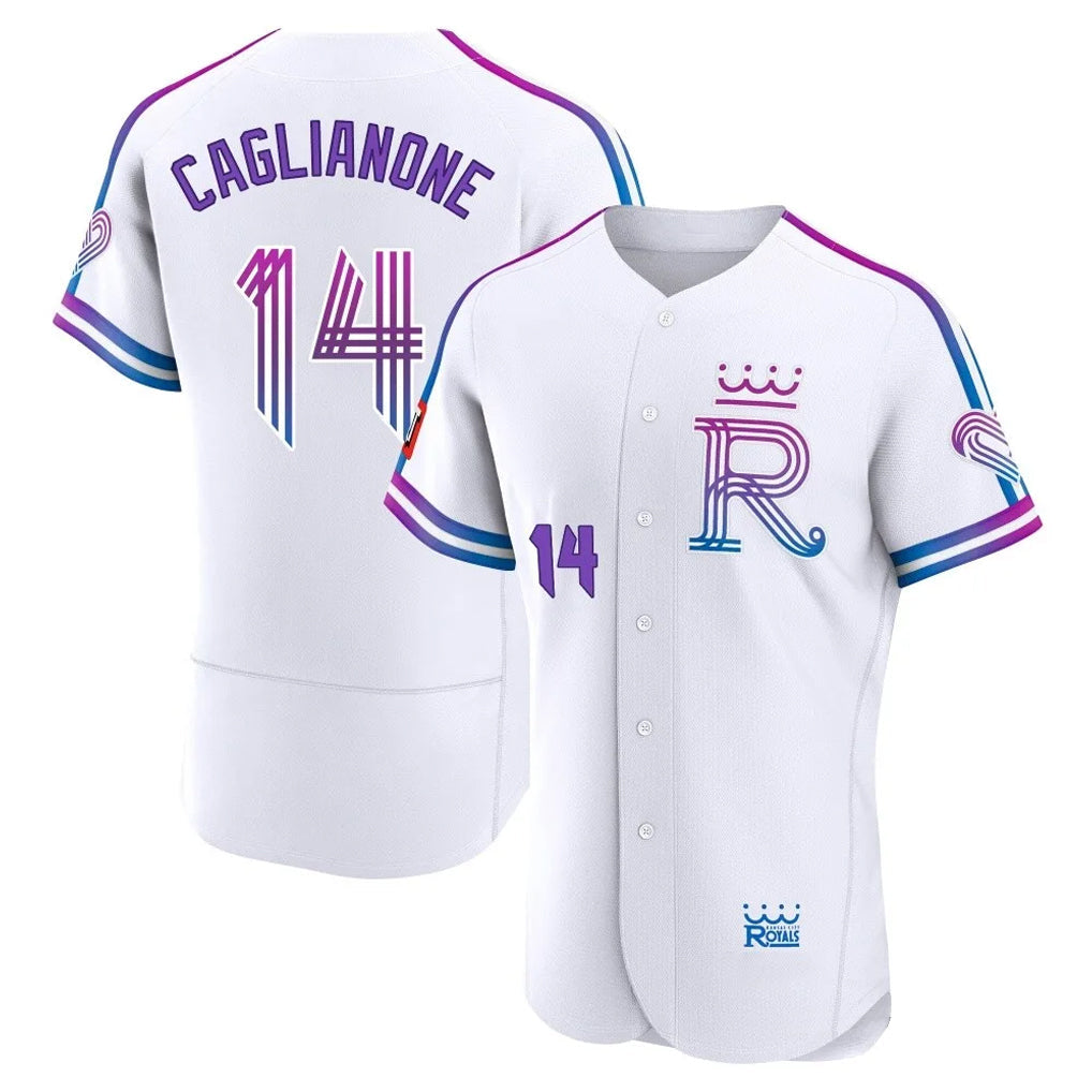 KC.Royals #14 Jac Caglianone Player White 2026 City Connect Limited Elite Home Gdoa Stitched Jerseys