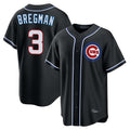 C.Cubs #3 Alex Bregman Player Black Fashion Out Game Gdoa Stitched Jerseys