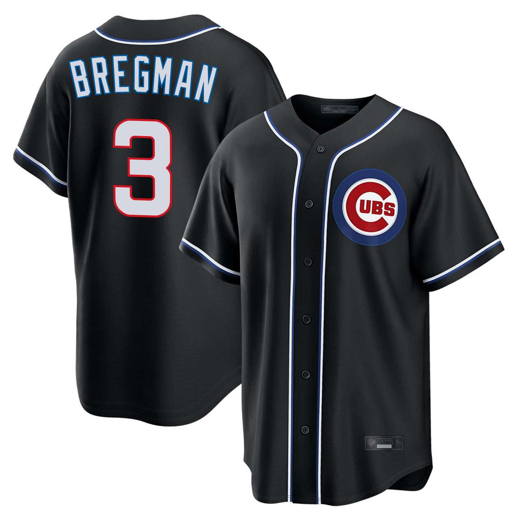 C.Cubs #3 Alex Bregman Player Black Fashion Out Game Gdoa Stitched Jerseys
