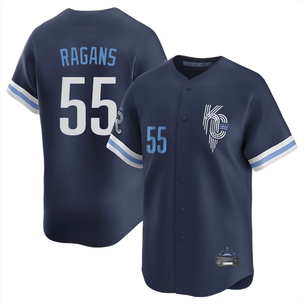 KC.Royals #55 Cole Ragans Player Navy City Connect Limited Home Gdoa Stitched Jerseys