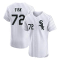 C.White Sox #72 Carlton Fisk Player White Stripe Limited Elite Home Gdoa Stitched Jerseys