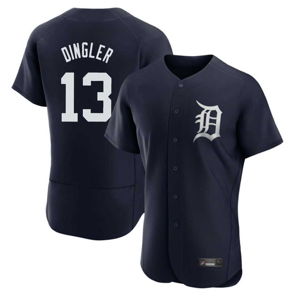 D.Tigers #13 Dillon Dingler Player Navy Limited Elite Home Gdoa Stitched Jerseys