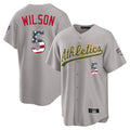Athletics #5 Jacob Wilson Player Gray USA 250 Fourth of July Home Game Gdoa250Ys Stitched Jerseys