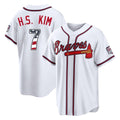 A.Braves #7 Ha-Seong Kim Player White USA 250 Fourth Of July Limited Home Game Gdoa250Ys Stitched Jerseys