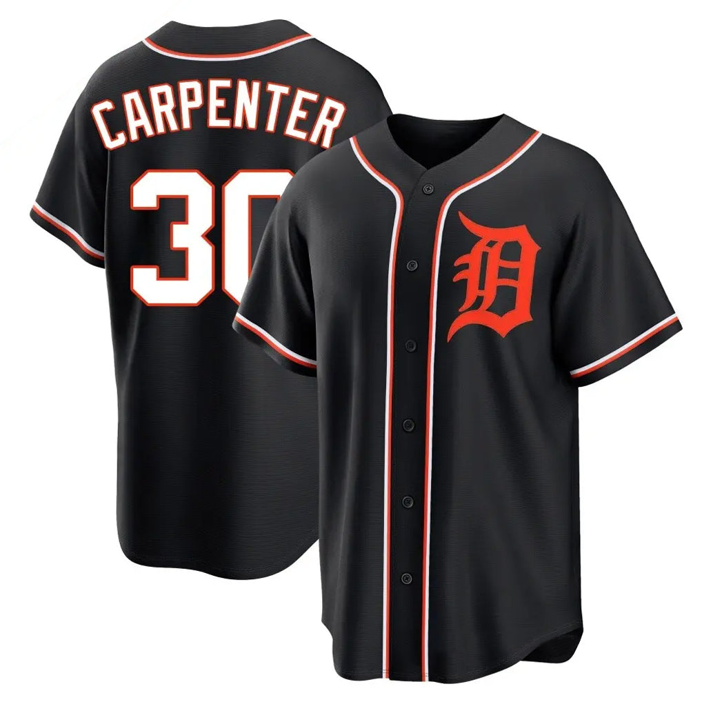 D.Tigers #30 Kerry Carpenter Player Black Fashion Out Home Game Gdoa Stitched Jerseys