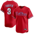P.Phillies #3 Bryce Harper Player Red Home Limited Stitched Jerseys