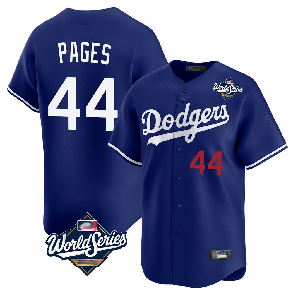 LA.Dodgers #44 Andy Pages Player Royal World Series Limited Home Gdoa Stitched Jerseys