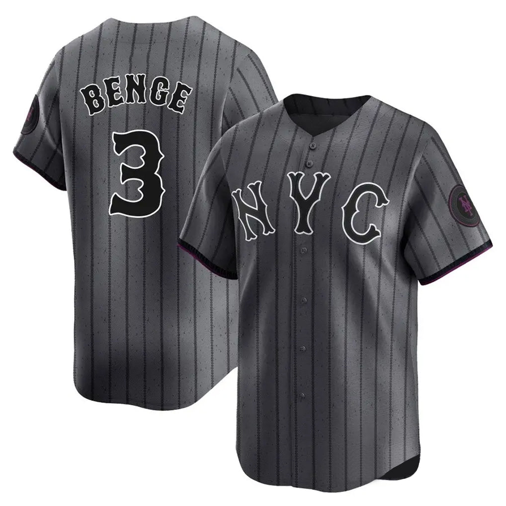 NY.Mets #3 Carson Benge Player Gray City Connect Limited Stitched Jerseys
