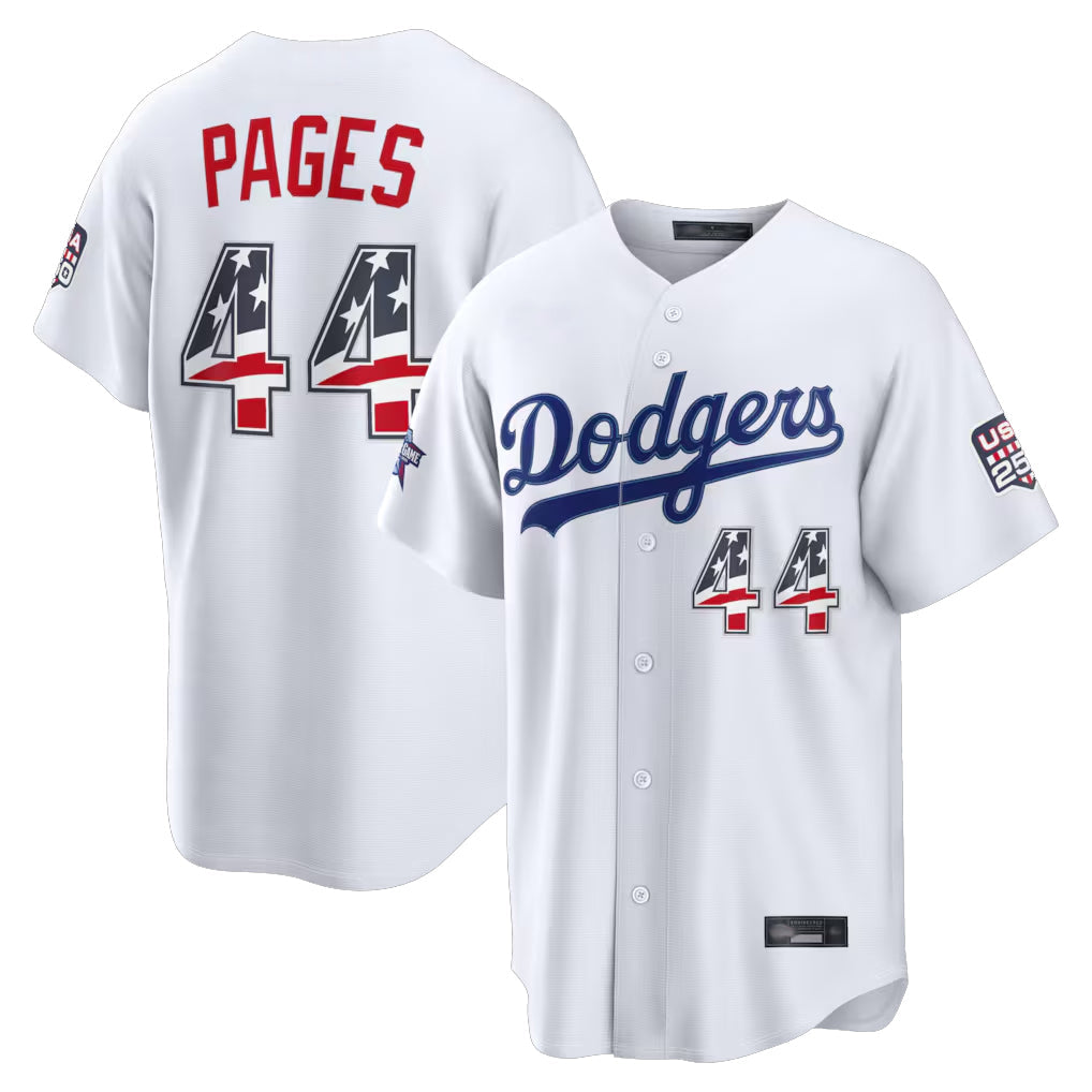 LA.Dodgers #44 Andy Pages Player White 2026 All-Star Edition Stars & Stripes Home Game Gdoa250Ys Stitched Jerseys