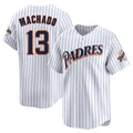 S.Diego Padres #13 Manny Machado Player White Cooperstown Collection Limited Home Gdoa Stitched Jerseys