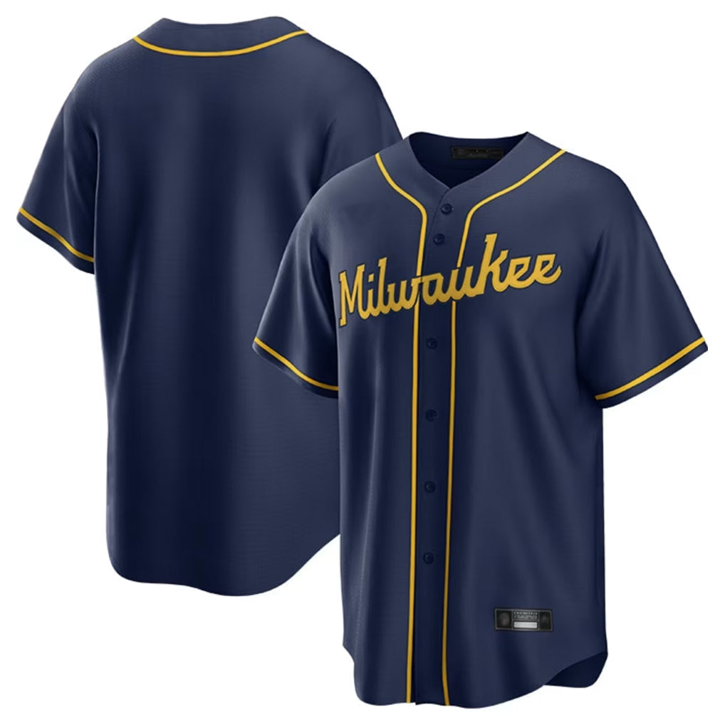 M.Brewers ## Brewers Blank Player Navy Home Game Gdoa Stitched Jerseys