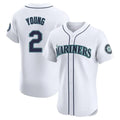 S.Mariners #2 Cole Young Player White Home Limited Elite Stitched Jerseys