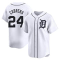 D.Tigers #24 Miguel Cabrera Player White Home Limited Gdoa Stitched Jerseys