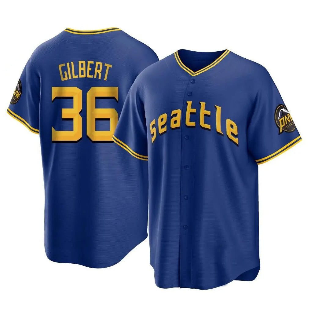 S.Mariners #36 Logan Gilbert Player Royal City Connect Home Game Stitched Jerseys
