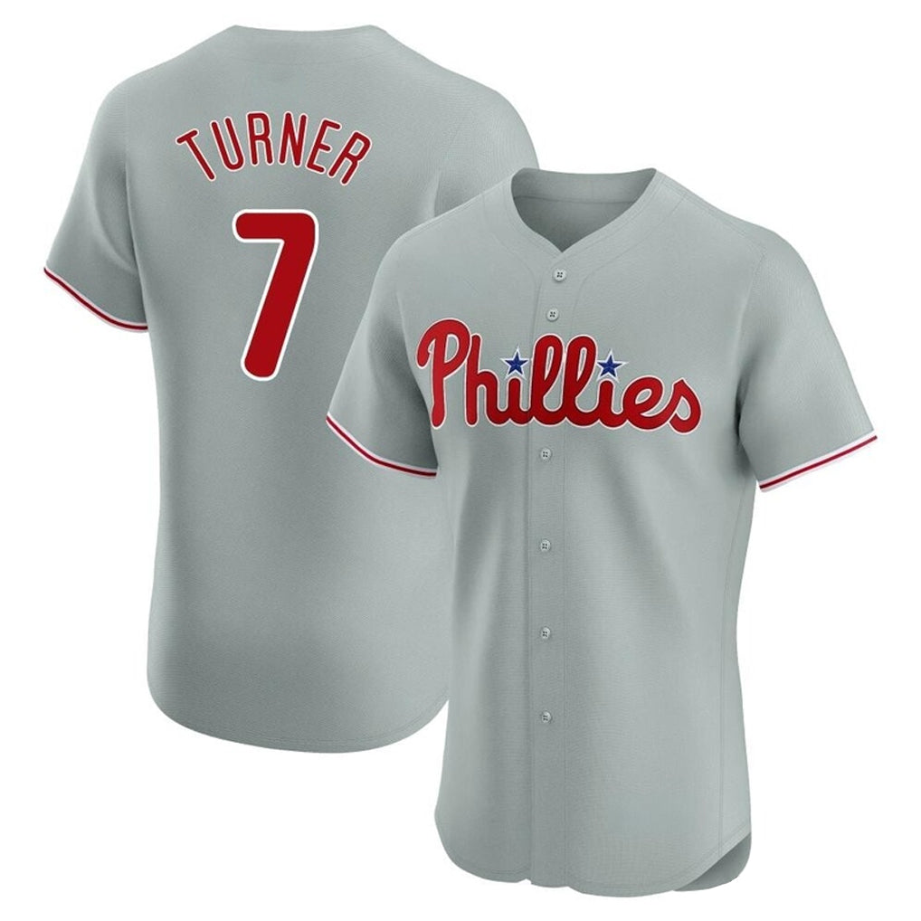 P.Phillies #7 Trea Turner Player Gray Home Limited Elite Gdoa Stitched Jerseys