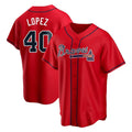 A.Braves #40 Reynaldo Lopez player Red Replica Alternate Stitched Jerseys
