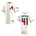 A.Diamondbacks #41 Carlos Santana Player Cream game time Stitched Jersey