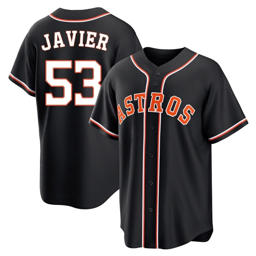 H.Astros #53 Cristian Javier Player Black Fashion Out Home Game Gdoa Stitched Jerseys