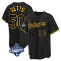 LA.Dodgers #50 Mookie Betts Player Black Gold World Series Meet Limited Home Gdoa Stitched Jerseys