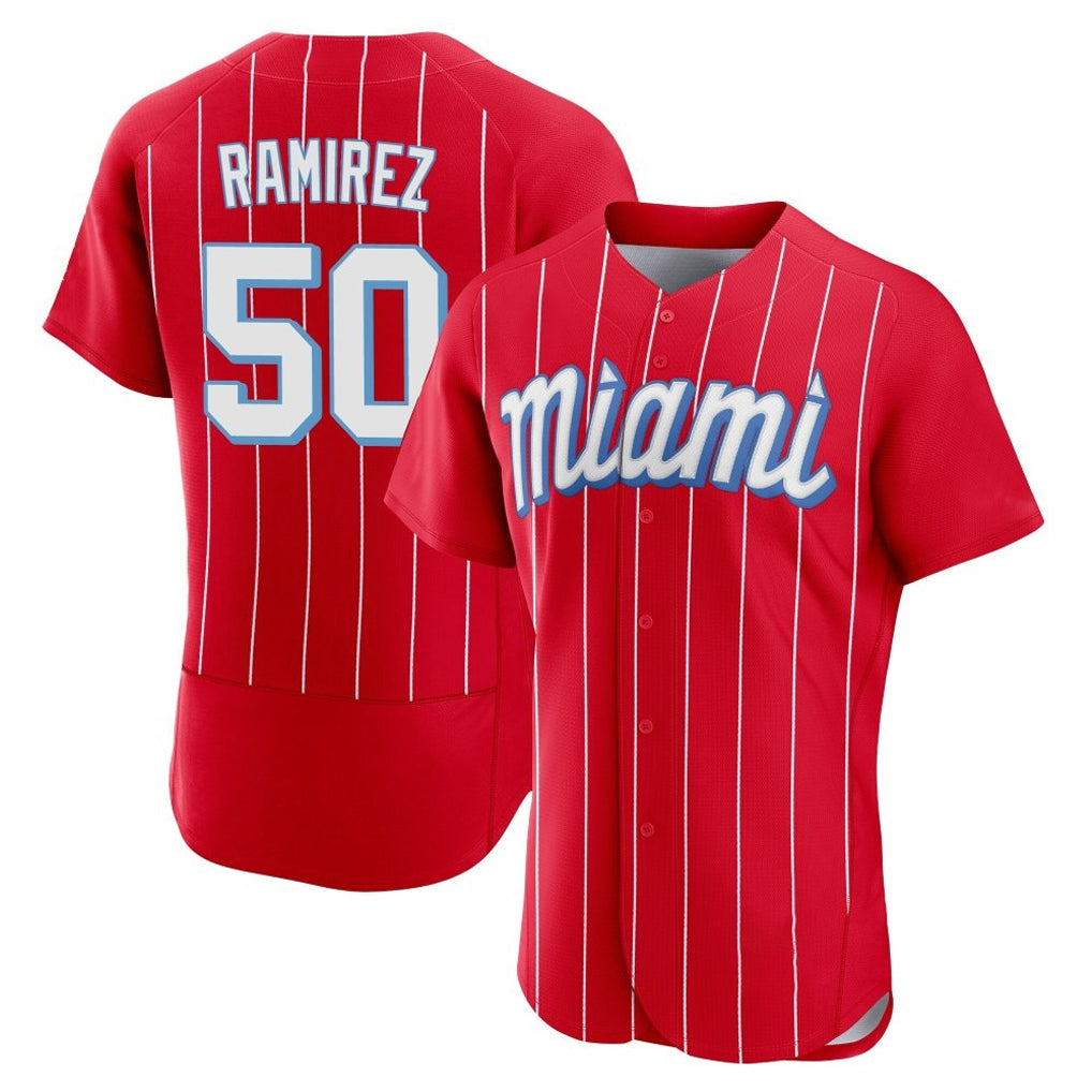 M.Marlins #50 Agustin Ramirez Player Red City Connect Home Limited Elite Gdoa Stitched Jerseys