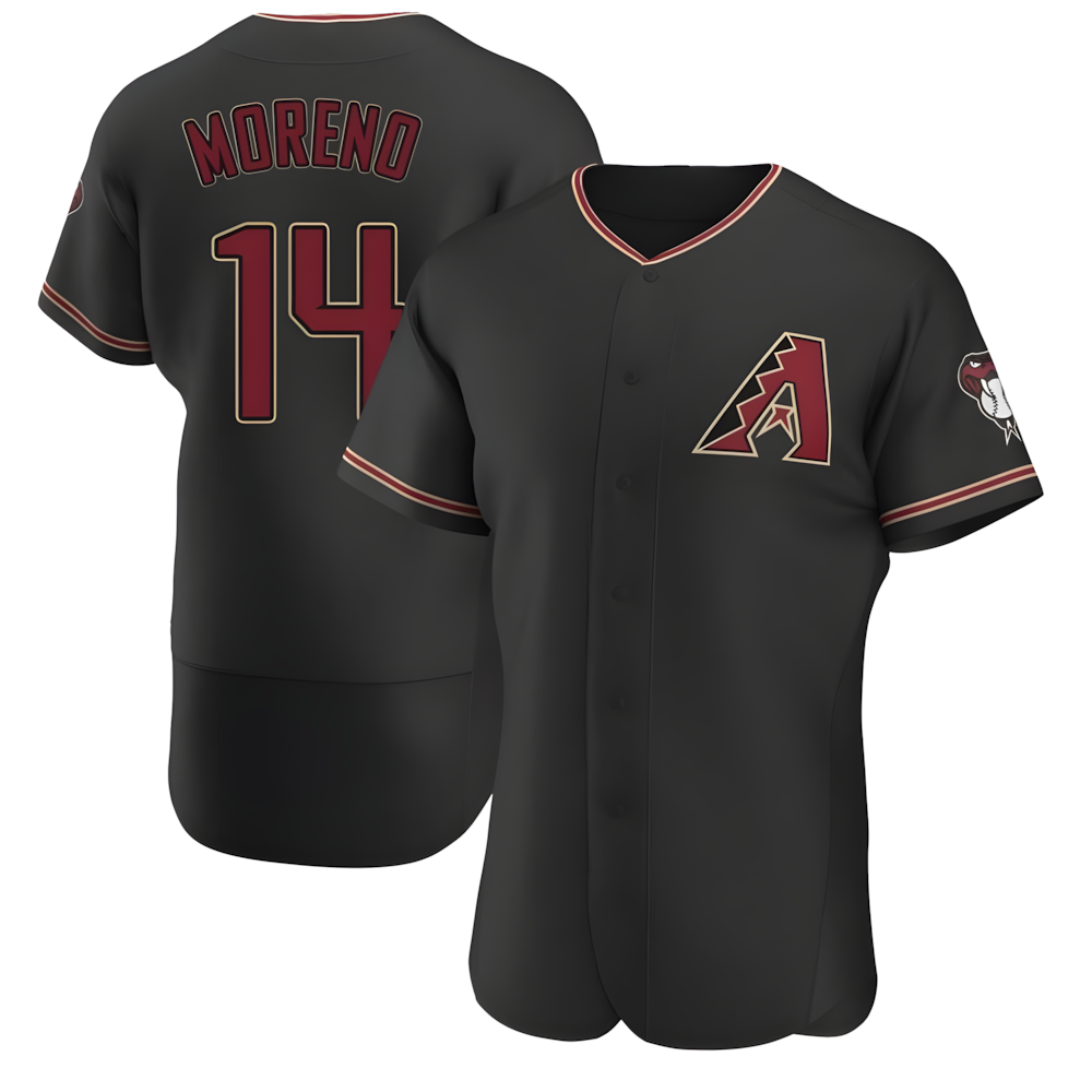 A.Diamondbacks #14 Gabriel Moreno Player Black Authentic Alternate Stitched Jerseys