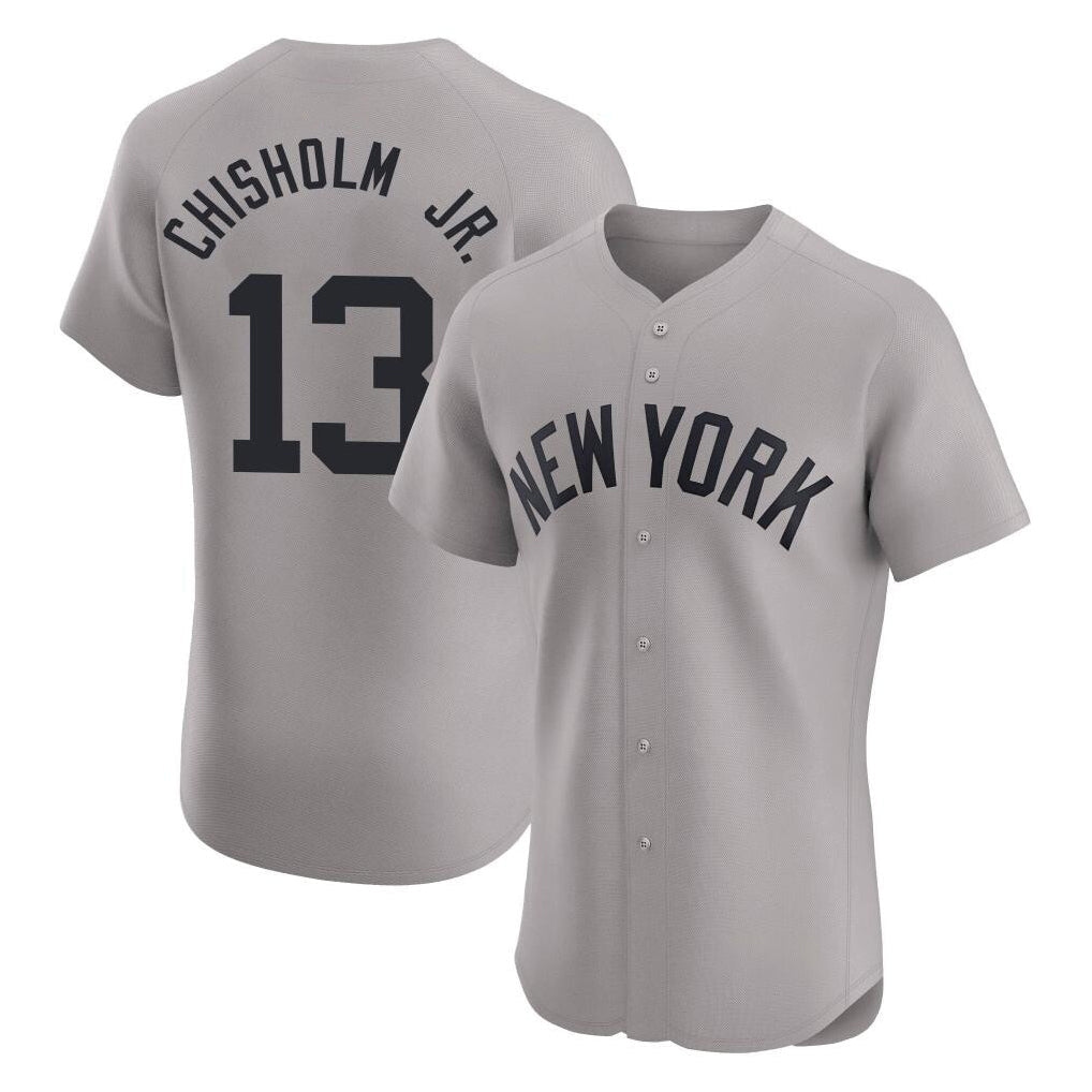 NY.Yankees #13 Jazz Chisholm Jr Player Gray Limited Elite Home Stitched Jerseys