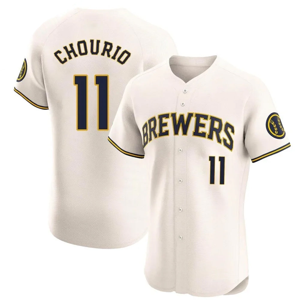 M.Brewers #11 Jackson Chourio Player Cream Home Limited Elite Gdoa Stitched Jerseys