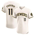 M.Brewers #11 Jackson Chourio Player Cream Home Limited Elite Gdoa Stitched Jerseys