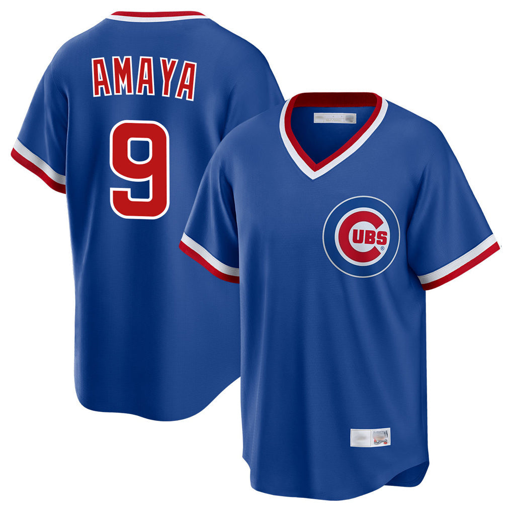 C.Cubs #9 Miguel Amaya Player Royal T-shirt Cooperstown Collection Limited Gdoa Stitched Jerseys