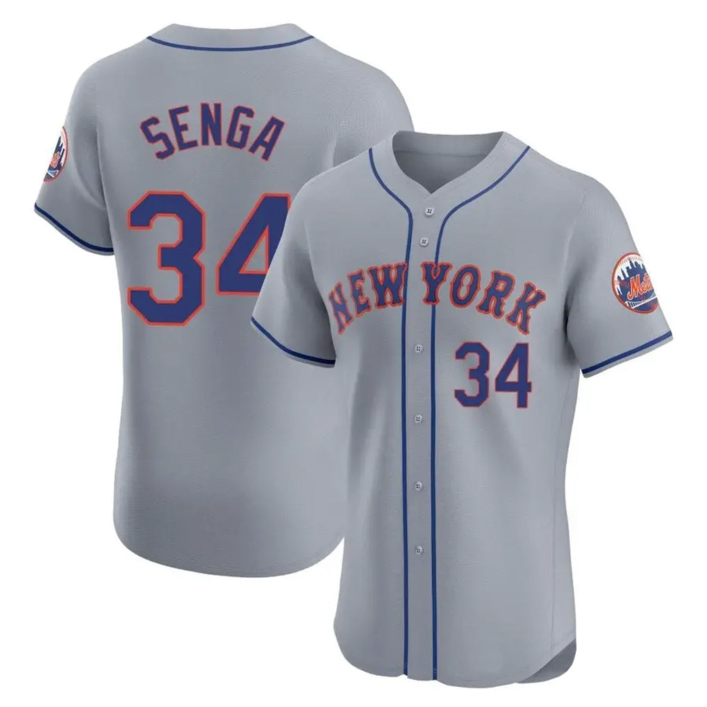 NY.Mets #34 Kodai Senga Player Gray Road Limited Elite Home Gdoa Stitched Jerseys