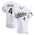 Athletics #4 Lawrence Butler player White Elite Home Stitched Jersey