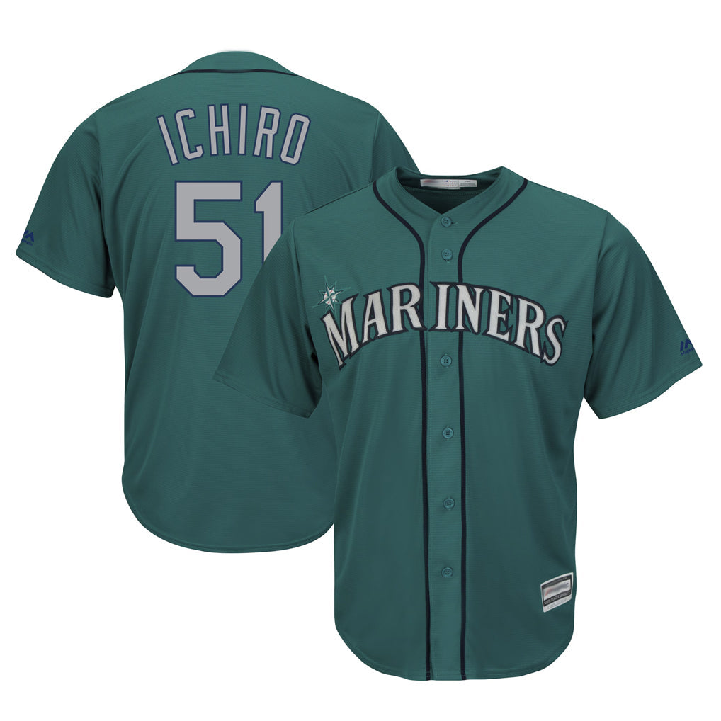 S.Mariners #51 Ichiro Suzuki Player Aqua Majestic Cool Base Limited Stitched Jerseys