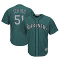 S.Mariners #51 Ichiro Suzuki Player Aqua Majestic Cool Base Limited Gdoa Stitched Jerseys