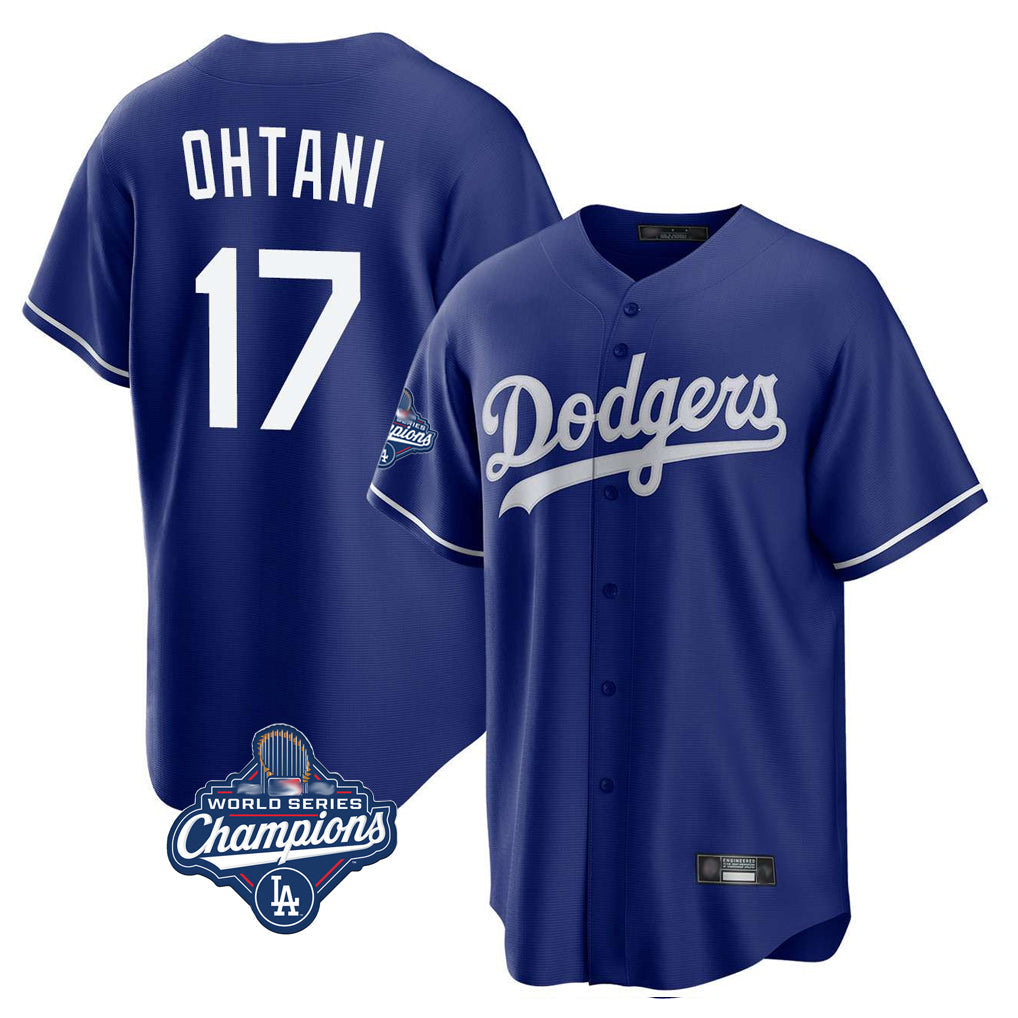 LA.Dodgers #17 Shohei Ohtani Player Royal World Series Meet Home Game Gdoa Stitched Jerseys