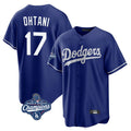 LA.Dodgers #17 Shohei Ohtani Player Royal World Series Meet Home Game Gdoa Stitched Jerseys