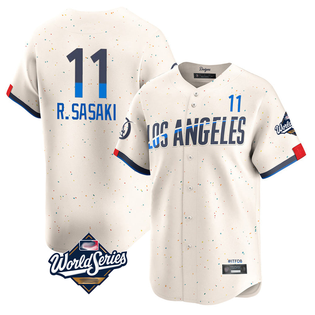 LA.Dodgers #11 Roki Sasaki Player Cream World Series City Connect Limited Home Gdoa Stitched Jerseys