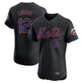 NY.Mets #12 Francisco Lindor Player Black Home Limited Elite Gdoa Stitched Jerseys