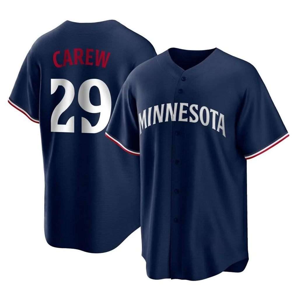 M.Twins #29 Rod Carew Player Navy Replica Alternate Home Gdoa Stitched Jerseys